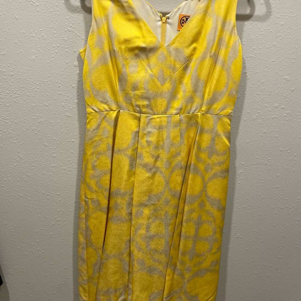 Tory Burch Yellow and Gray Formal Dress